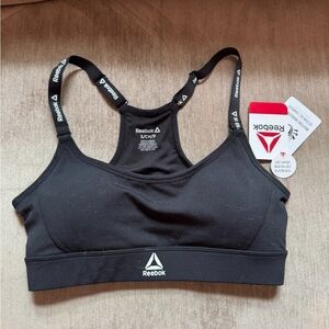 Reebok Black Compression Sports Bra with Racerback